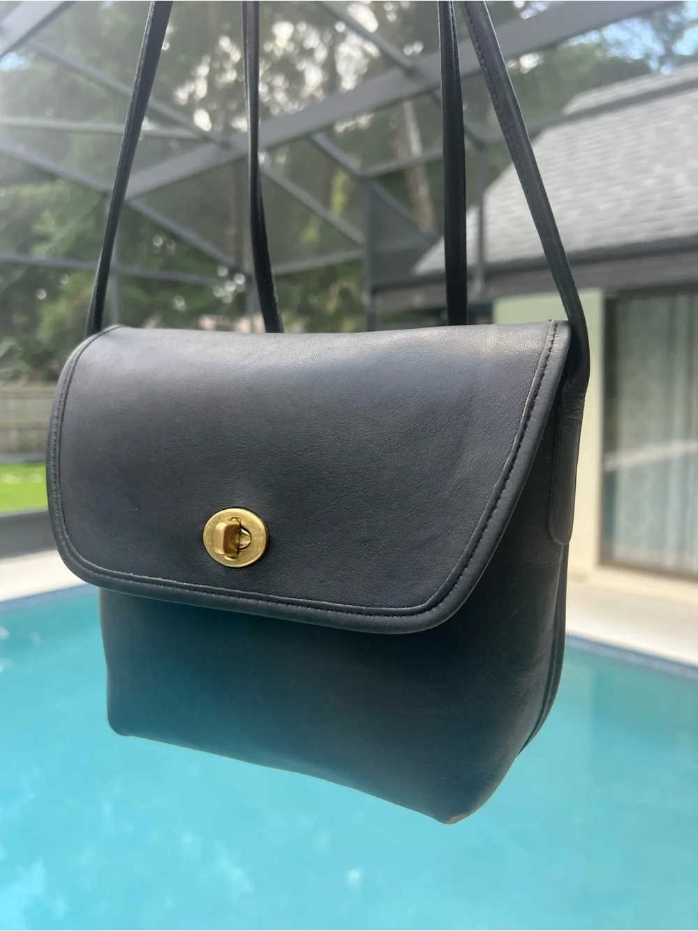 Vintage Coach Quincey Bag 9919 Dark Navy crossbody purse
